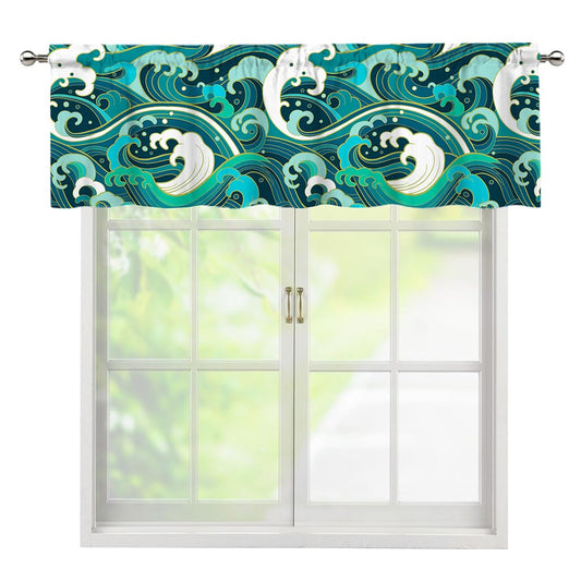 Deep Sea Wave Surfing Pattern Print Window Valance