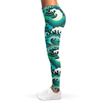 Deep Sea Wave Surfing Pattern Print Women's Leggings
