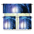 Deep Space Milky Way Print 3 Piece Kitchen Curtains