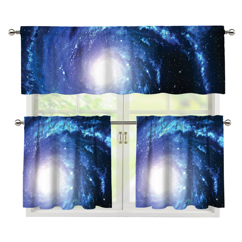 Deep Space Milky Way Print 3 Piece Kitchen Curtains