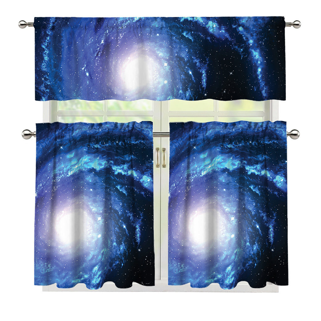 Deep Space Milky Way Print 3 Piece Kitchen Curtains