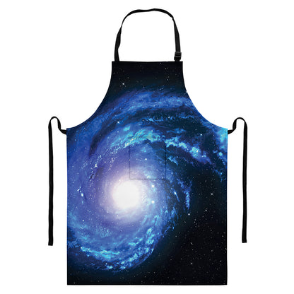 Deep Space Milky Way Print Bib Apron With Pocket