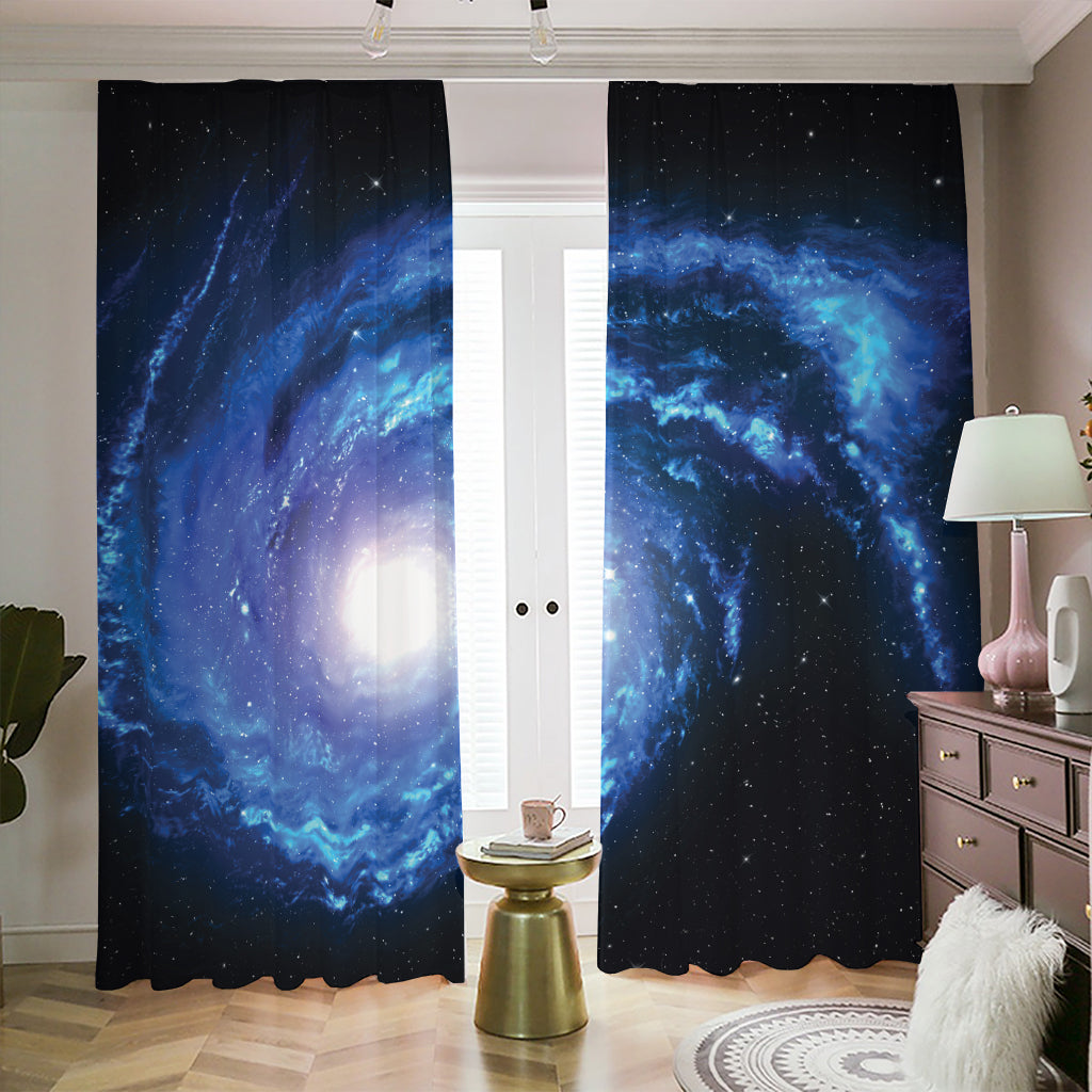 Deep Space Milky Way Print Blackout Pencil Pleat Curtains
