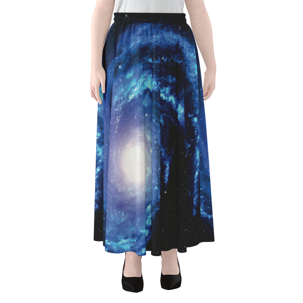 Deep Space Milky Way Print Chiffon Maxi Skirt
