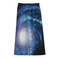 Deep Space Milky Way Print Cotton Front Slit Maxi Skirt