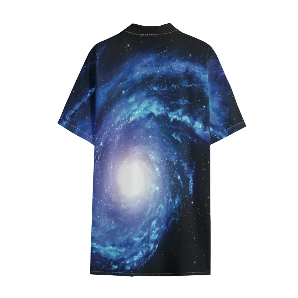 Deep Space Milky Way Print Cotton Hawaiian Shirt