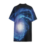 Deep Space Milky Way Print Cotton Hawaiian Shirt