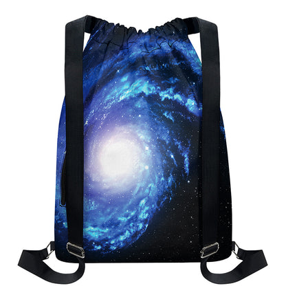 Deep Space Milky Way Print Drawstring Backpack