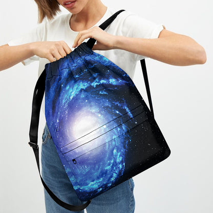 Deep Space Milky Way Print Drawstring Backpack