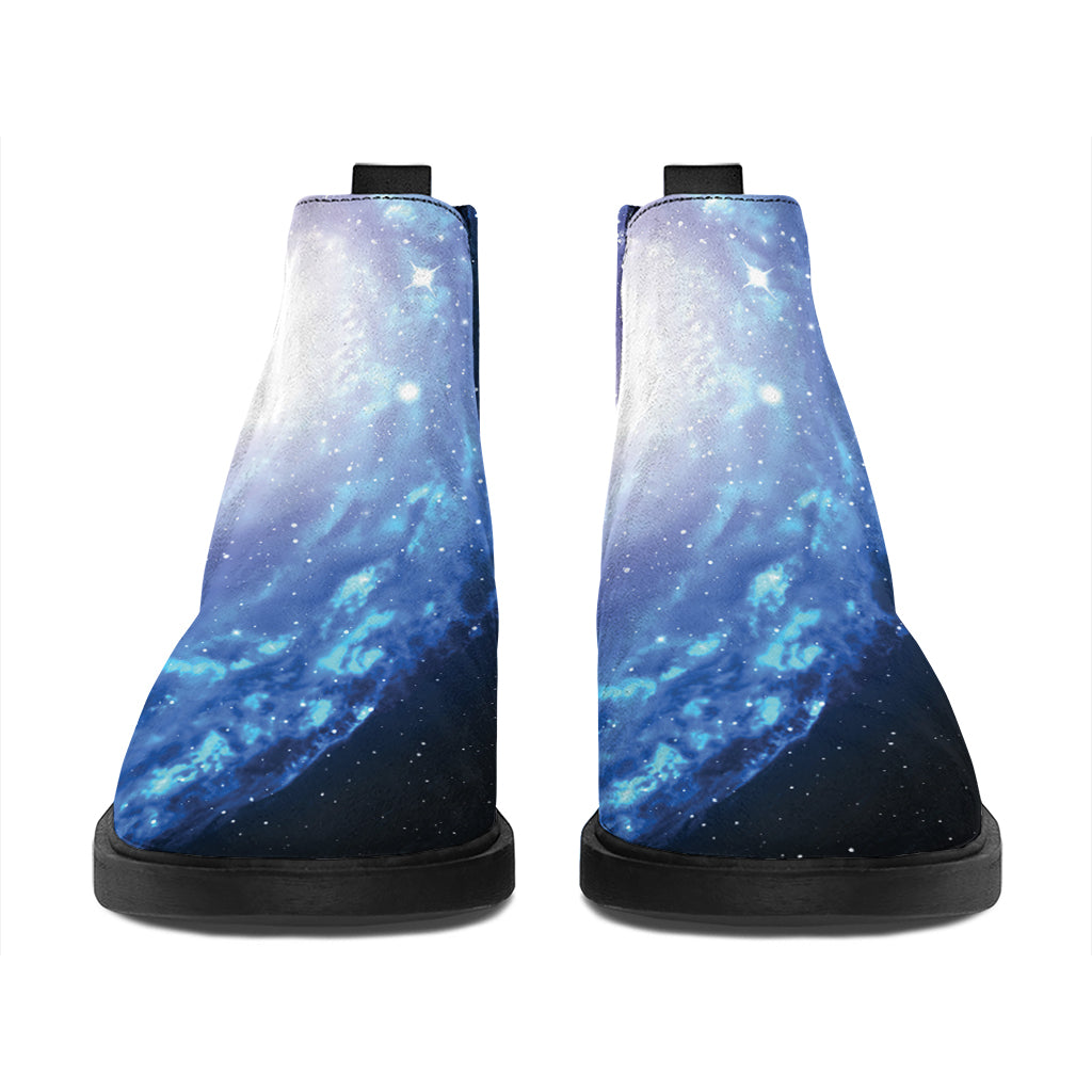 Deep Space Milky Way Print Flat Ankle Boots