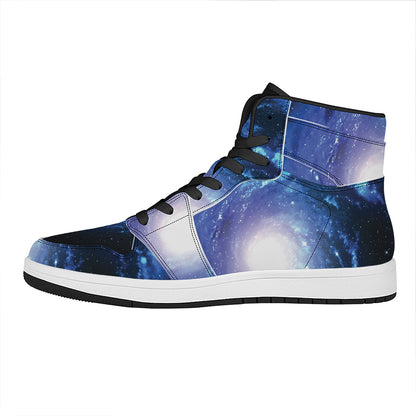 Deep Space Milky Way Print High Top Leather Sneakers