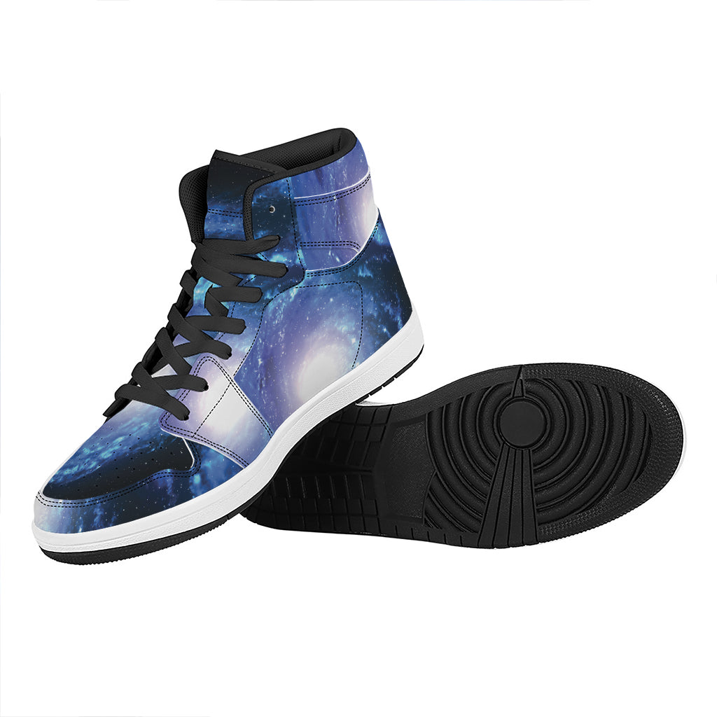 Deep Space Milky Way Print High Top Leather Sneakers