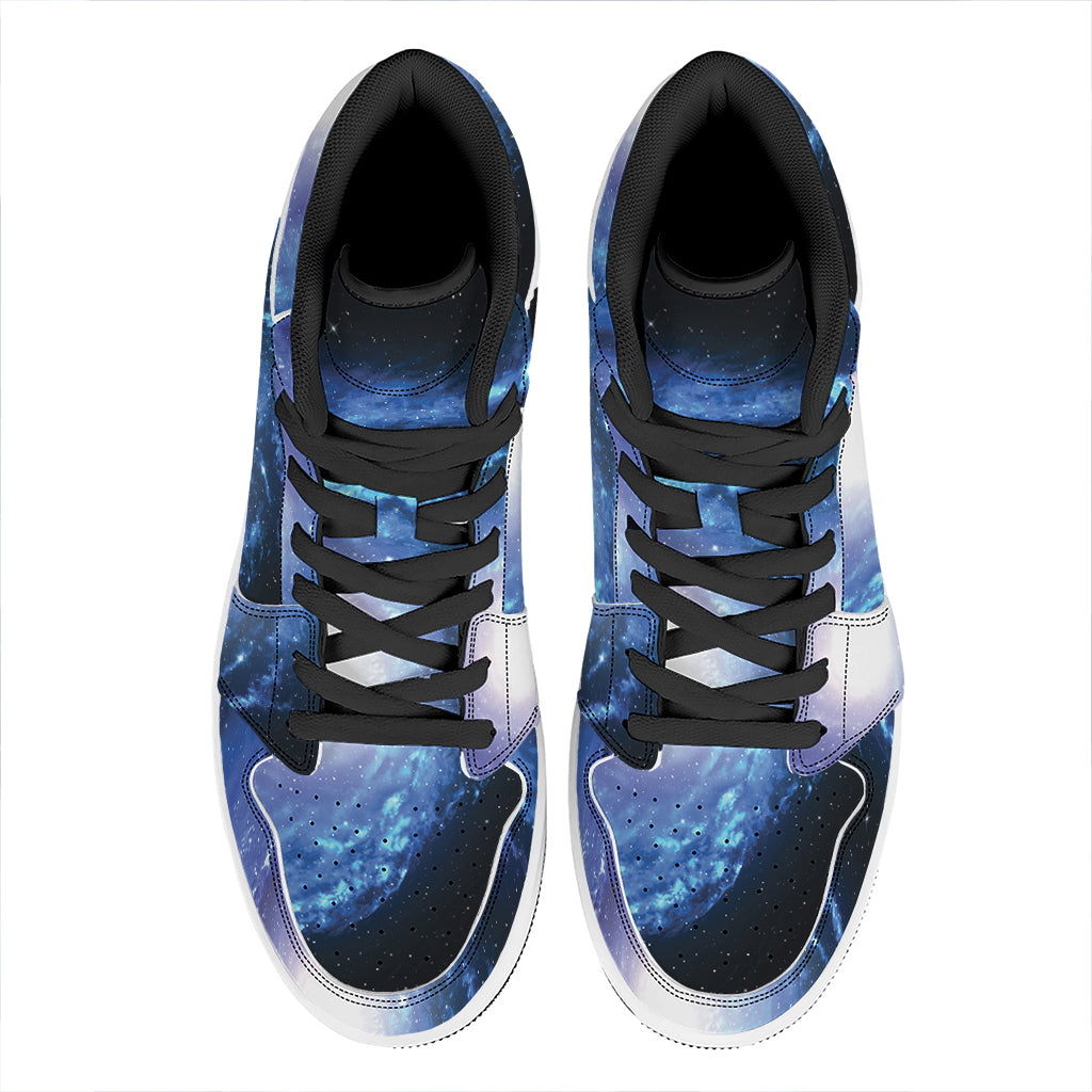 Deep Space Milky Way Print High Top Leather Sneakers