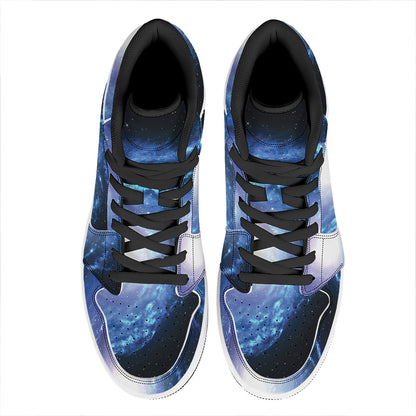 Deep Space Milky Way Print High Top Leather Sneakers
