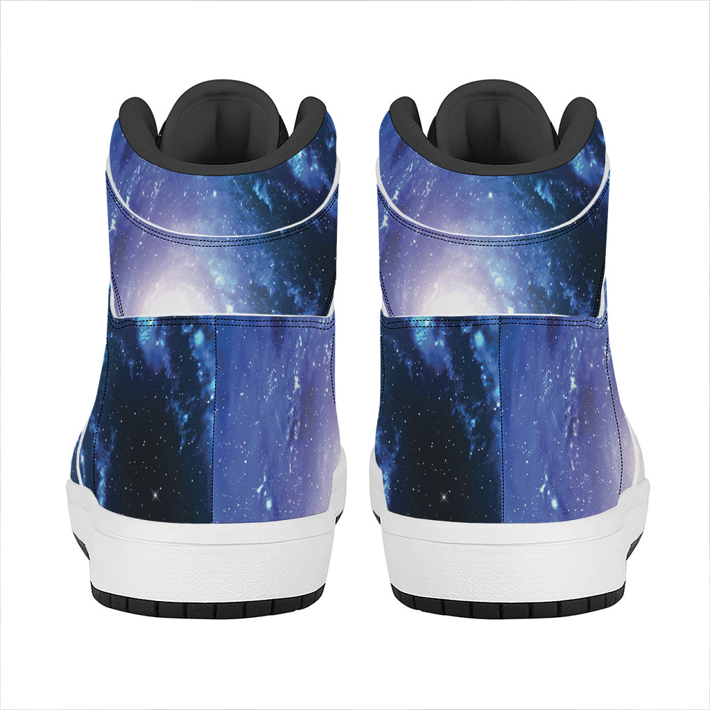 Deep Space Milky Way Print High Top Leather Sneakers