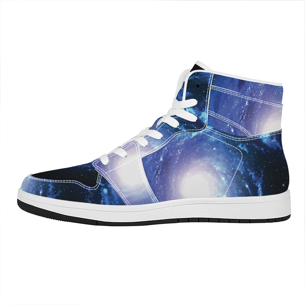 Deep Space Milky Way Print High Top Leather Sneakers