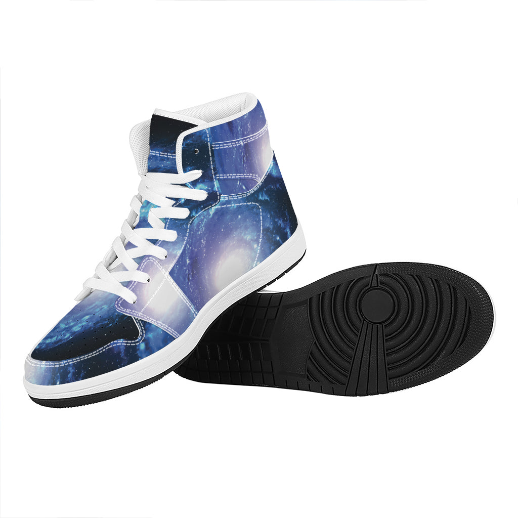Deep Space Milky Way Print High Top Leather Sneakers