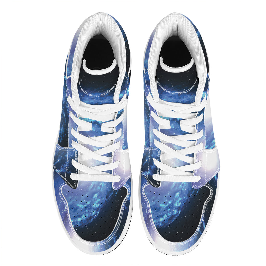 Deep Space Milky Way Print High Top Leather Sneakers