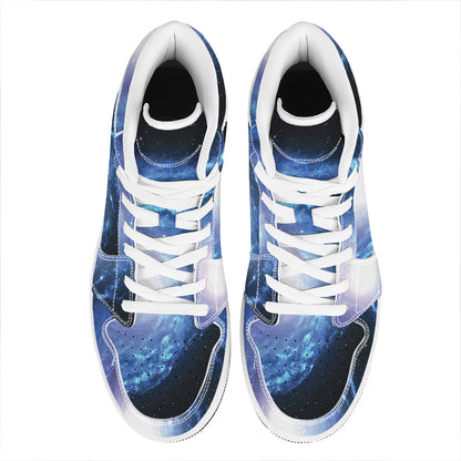 Deep Space Milky Way Print High Top Leather Sneakers