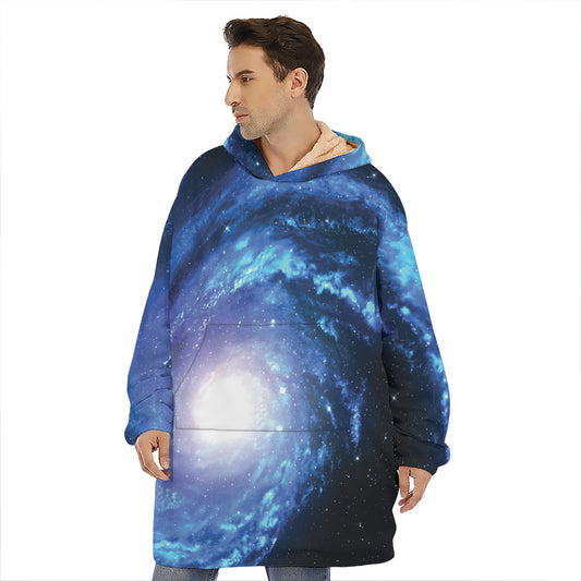 Deep Space Milky Way Print Hoodie Blanket