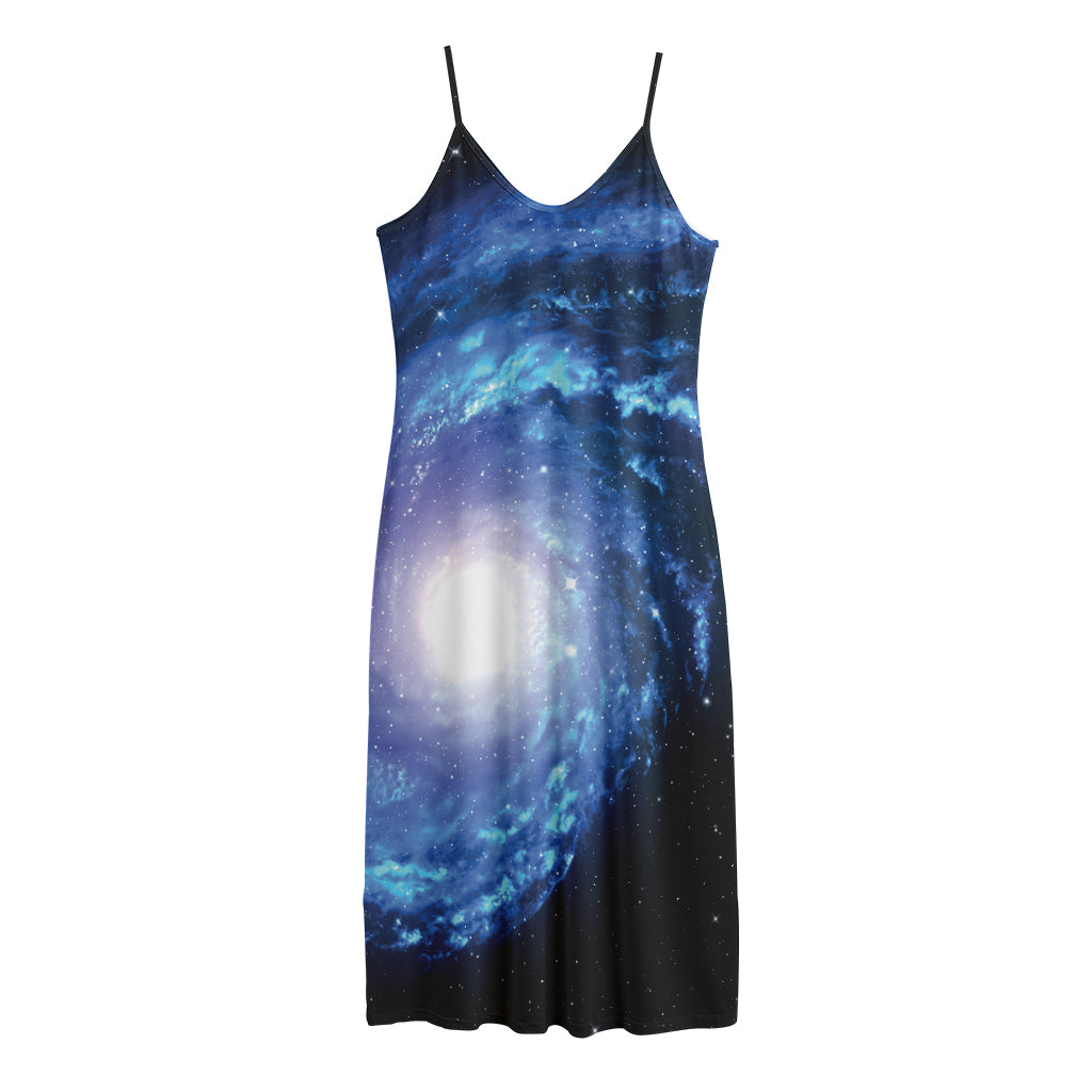 Deep Space Milky Way Print Jersey Midi Cami Dress