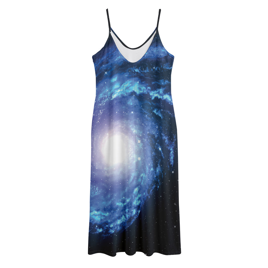 Deep Space Milky Way Print Jersey Midi Cami Dress