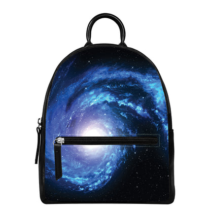 Deep Space Milky Way Print Leather Backpack
