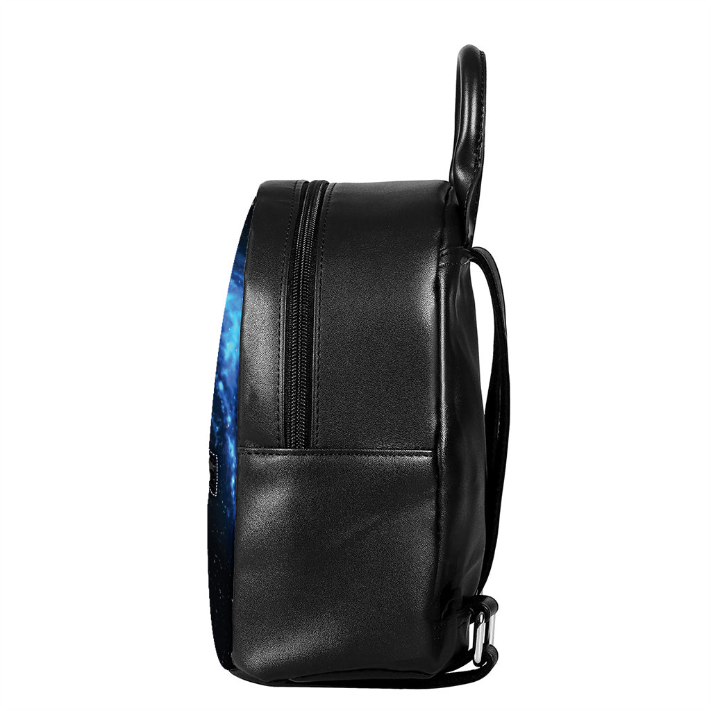 Deep Space Milky Way Print Leather Backpack