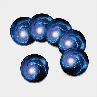 Deep Space Milky Way Print Leather Coaster Set