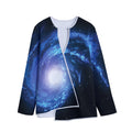 Deep Space Milky Way Print Long Sleeve Short Coat