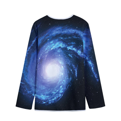 Deep Space Milky Way Print Long Sleeve Short Coat
