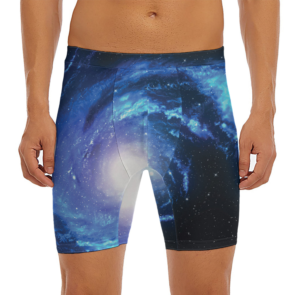 Deep Space Milky Way Print Men's Long Boxer Briefs
