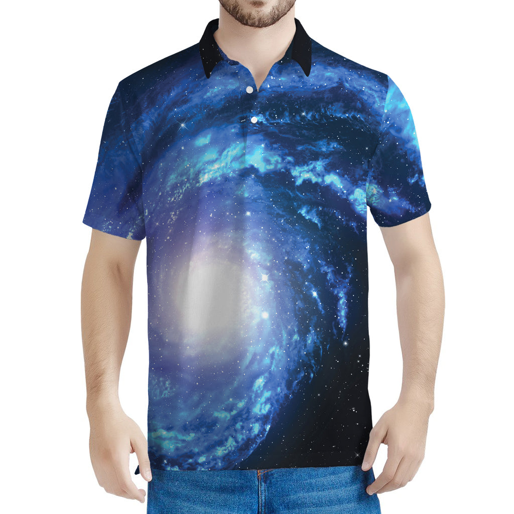 Deep Space Milky Way Print Men's Polo Shirt