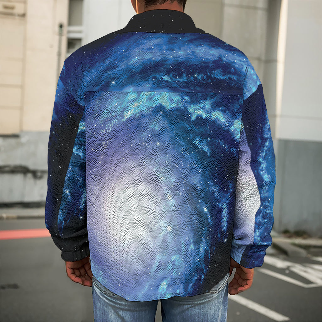 Deep Space Milky Way Print Men's Shirt Jacket