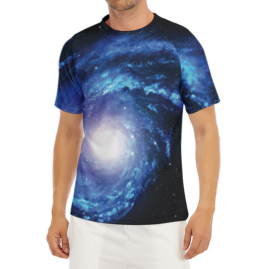 Deep Space Milky Way Print Men's Short Sleeve Rash Guard