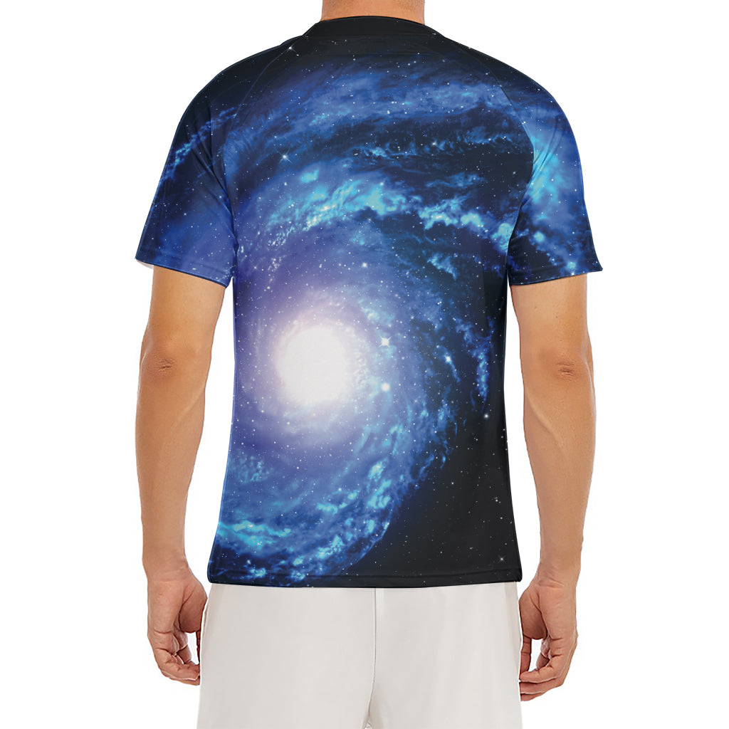 Deep Space Milky Way Print Men's Short Sleeve Rash Guard