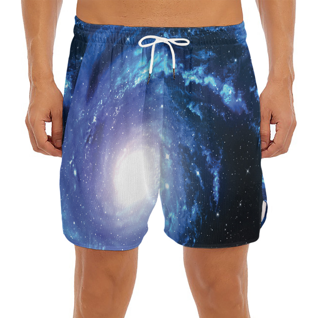 Deep Space Milky Way Print Men's Split Running Shorts