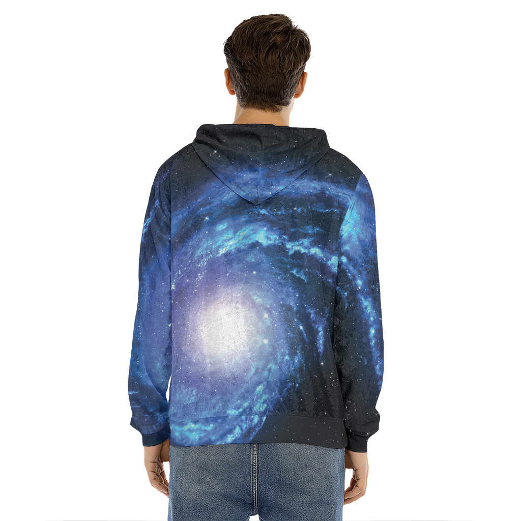 Deep Space Milky Way Print Men's Velvet Pullover Hoodie