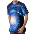 Deep Space Milky Way Print Men's Velvet T-Shirt