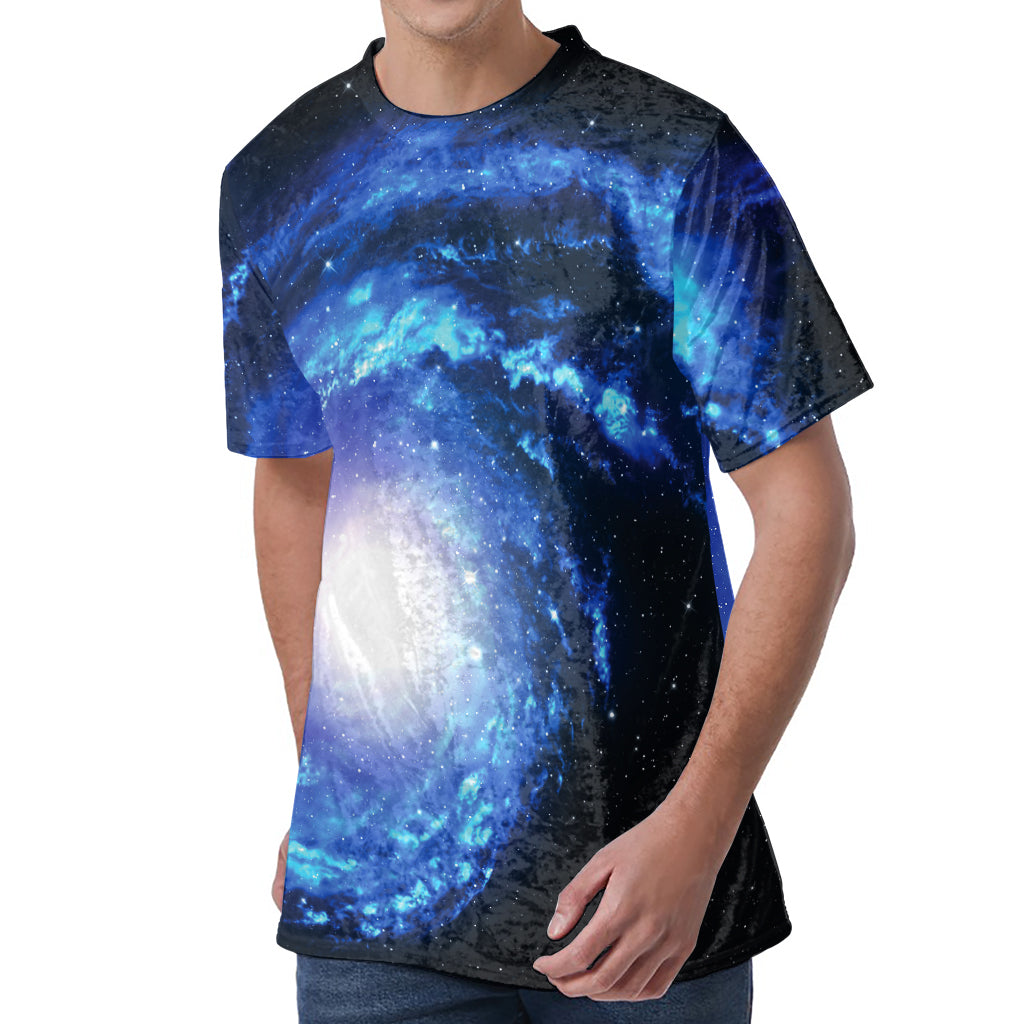 Deep Space Milky Way Print Men's Velvet T-Shirt