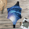 Deep Space Milky Way Print One Shoulder Bodysuit
