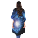 Deep Space Milky Way Print Open Front Beach Cover Up