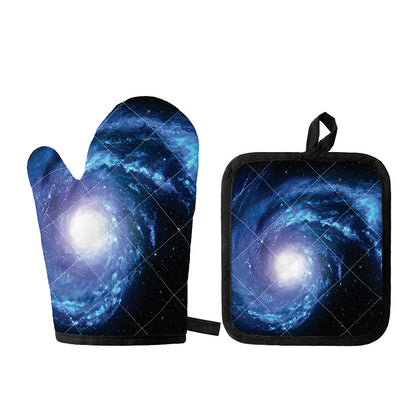 Deep Space Milky Way Print Oven Mitt And Pot Holder Set