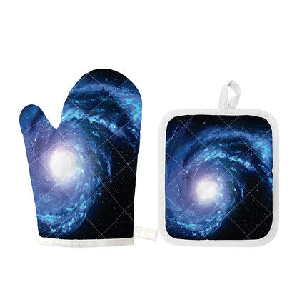Deep Space Milky Way Print Oven Mitt And Pot Holder Set