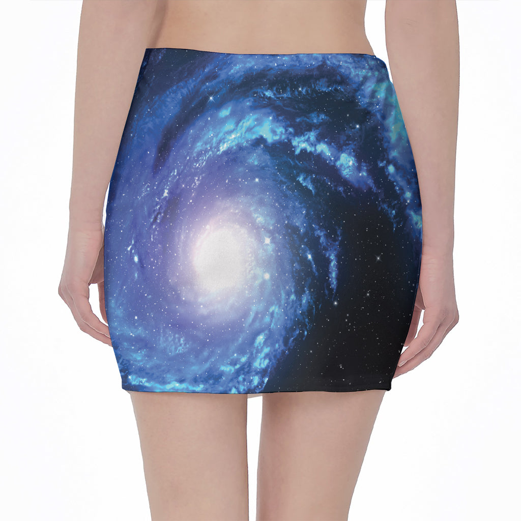 Deep Space Milky Way Print Pencil Mini Skirt