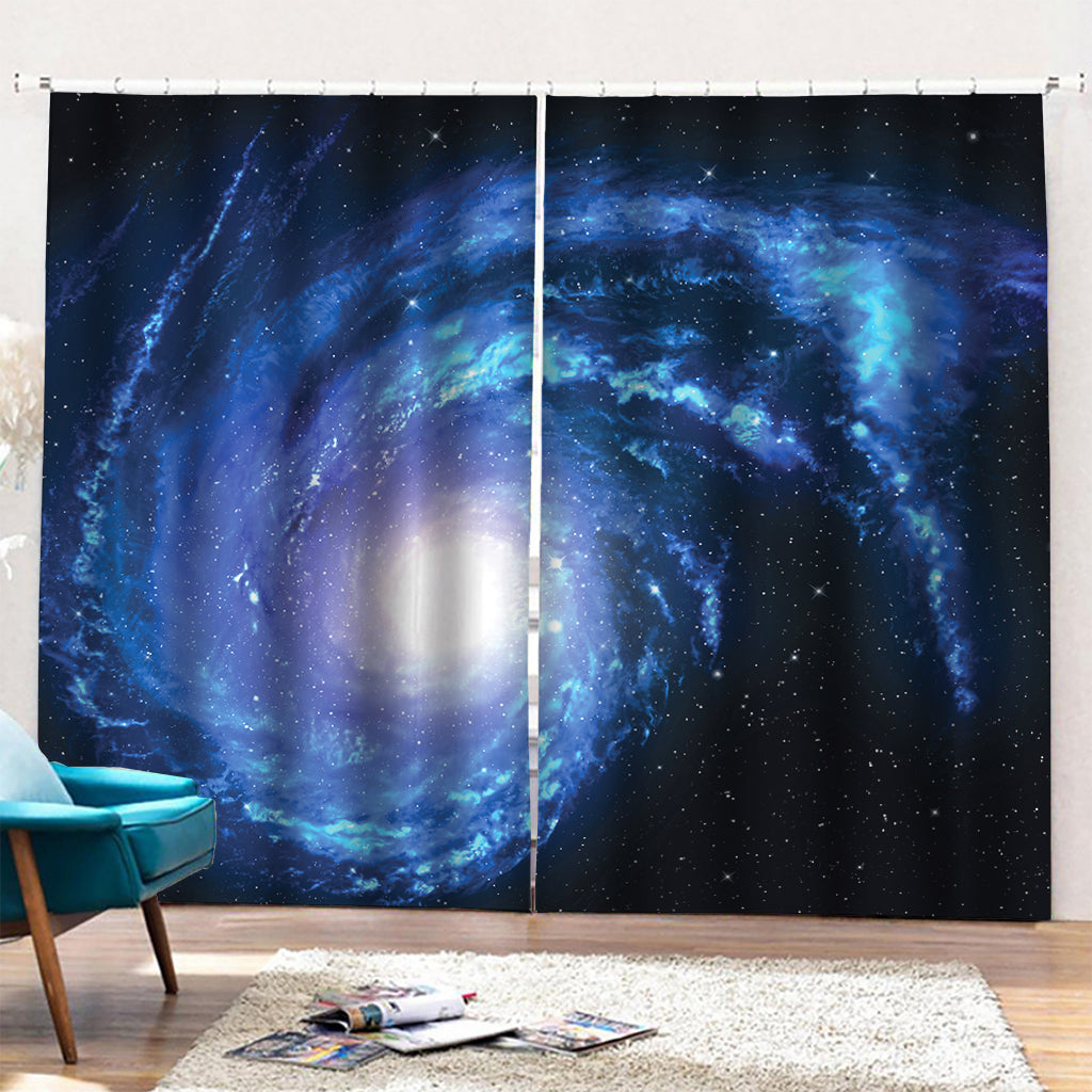 Deep Space Milky Way Print Pencil Pleat Curtains