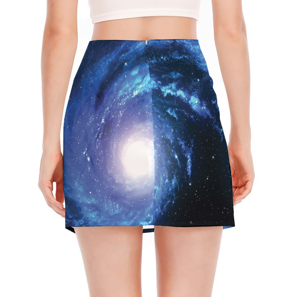 Deep Space Milky Way Print Side Slit Mini Skirt