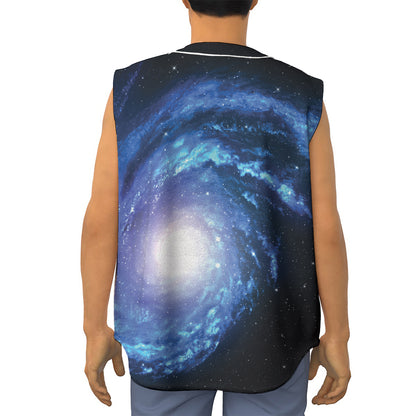 Deep Space Milky Way Print Sleeveless Baseball Jersey