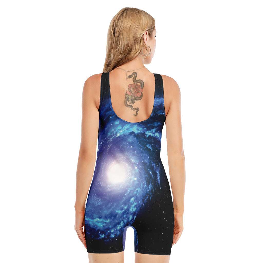 Deep Space Milky Way Print Sleeveless One Piece Swimsuit
