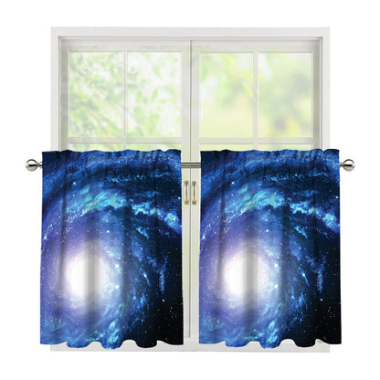 Deep Space Milky Way Print Tier Curtains